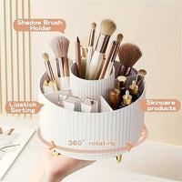 ELEGANZA - Plastic 360° Rotating Makeup Storage with 5 Sections