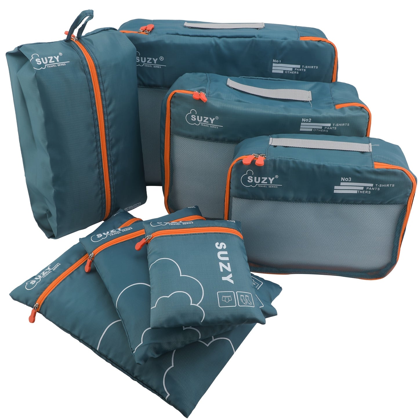 JOURNEASY - Portable 7pcs Suitcase Organizing Bag Set for Travel