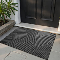 HOMEHORIZON - Geometric Striped Doormat Non-Slip Entrance Rug
