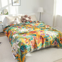 PUREBLOOM – Breathable Cotton Jacquard Summer Blanket for Cool Sleep Comfort