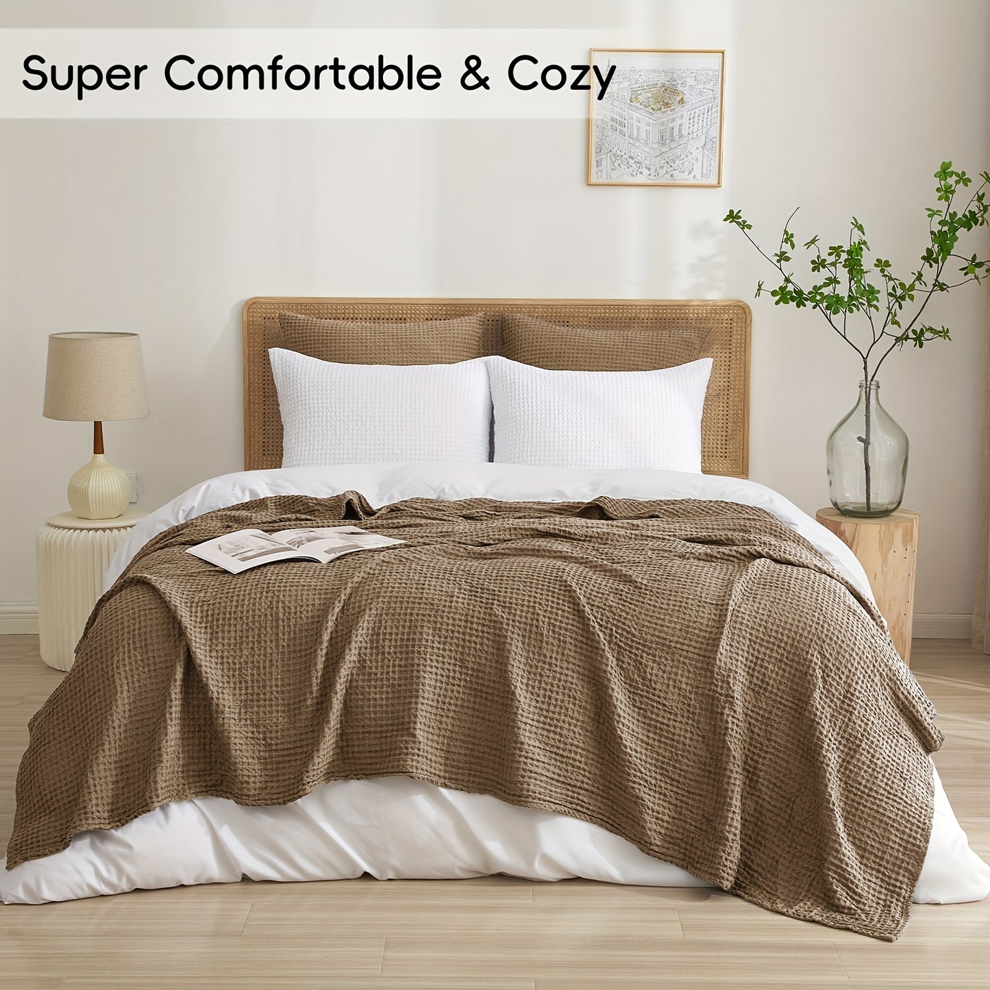 CLOUDWEAVE – Lightweight Waffle Throw Blanket for Cozy All-Season Comfort