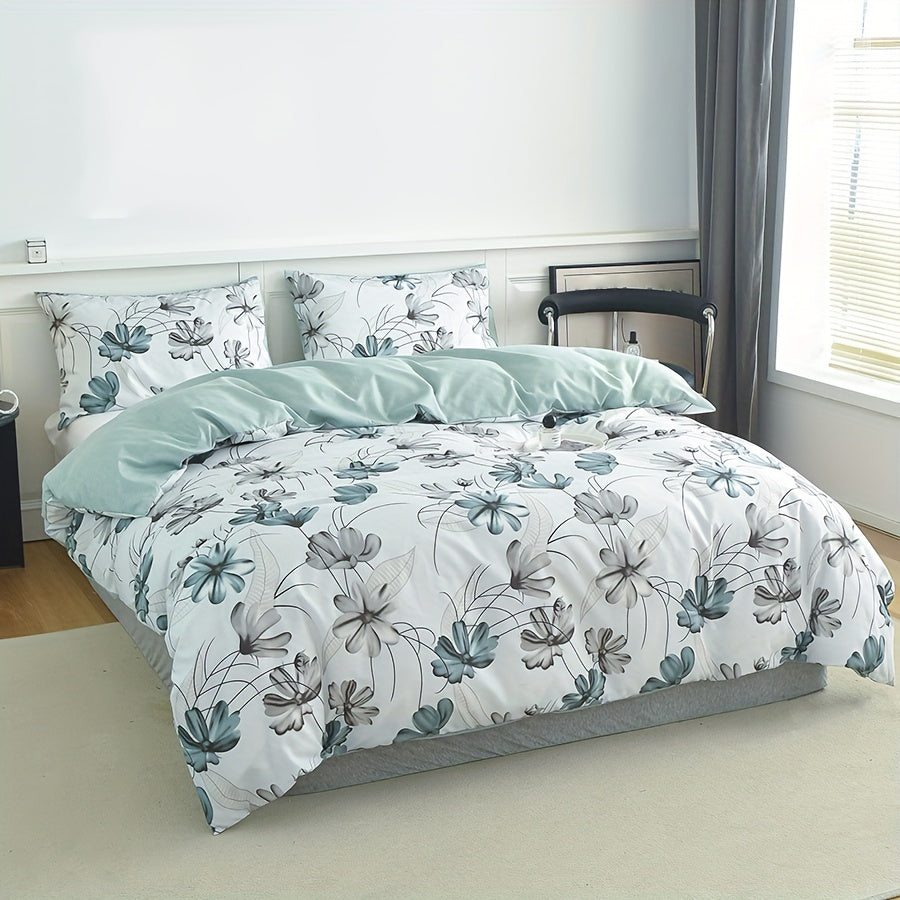 FLORABEL – 3pcs Flower Print Bedroom Bedding Set