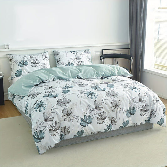 FLORABEL – 3pcs Flower Print Bedroom Bedding Set