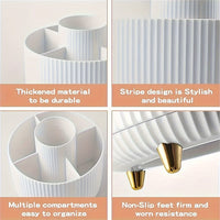 ELEGANZA - Plastic 360° Rotating Makeup Storage with 5 Sections