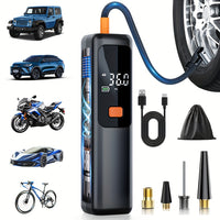 AEROFLOW - Digital 150 PSI Portable Tire Inflator with LCD Display & USB Fast Charging Air Compressor
