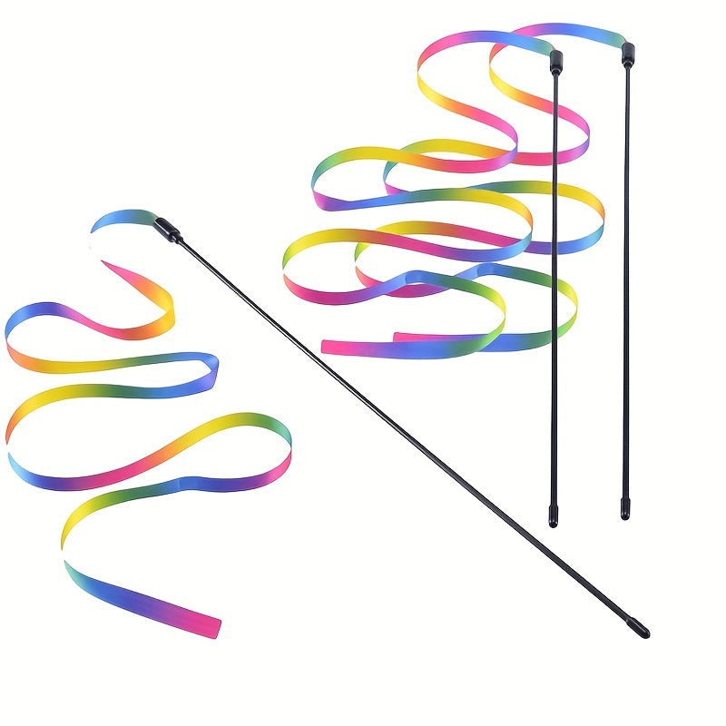 KITZPLAY - Cute Ribbon Teaser Stick for Engaging Cat Playtime