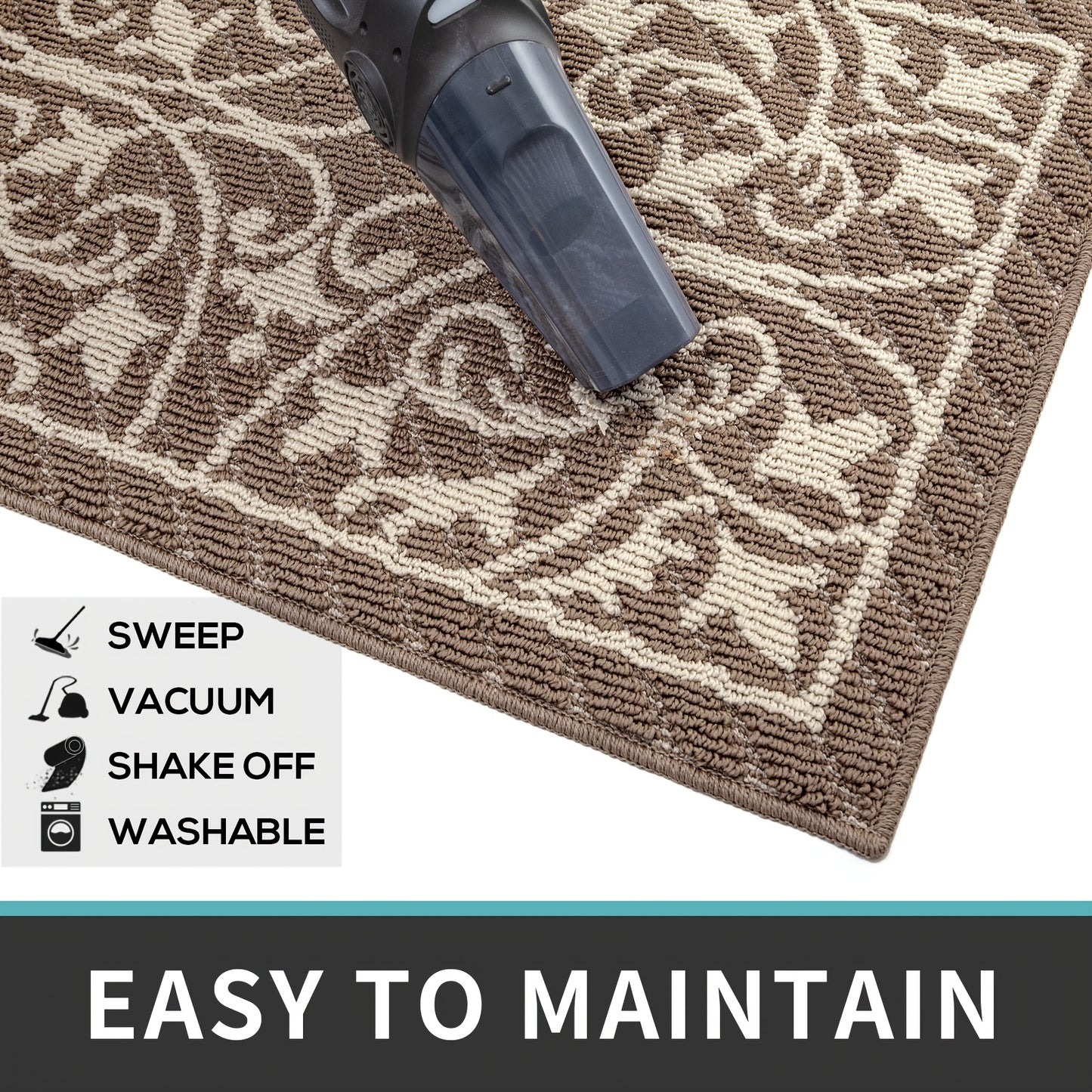 PUREHOME - Low Profile Indoor Mat Entryway Rug Non-Slip 1pc