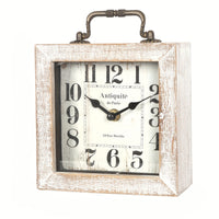 CABINCO - Rustic Wooden Shelf Clock with Glass Cover for Home Decor