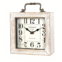 CABINCO - Rustic Wooden Shelf Clock with Glass Cover for Home Decor