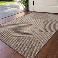 HOMEHORIZON - Geometric Striped Doormat Non-Slip Entrance Rug