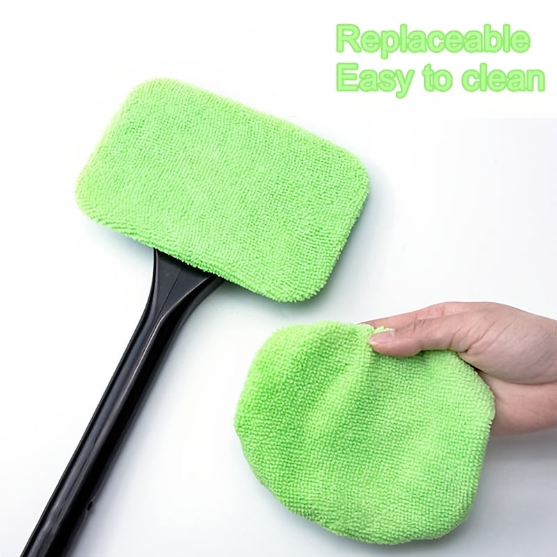 AUTOCLEAR - Long Handle Car Windshield Brush with Interior Glass Wiper