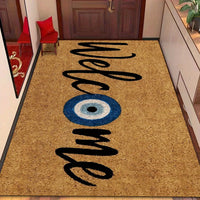 ENTRANCEJOY - Printed “Welcome” Doormat with Blue Eye Design, Non-slip & Soft