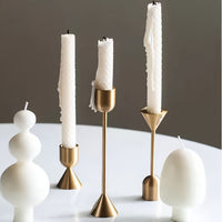 ELEGANTH - 3-Pack Copper Color U-Shaped Candlestick Holders