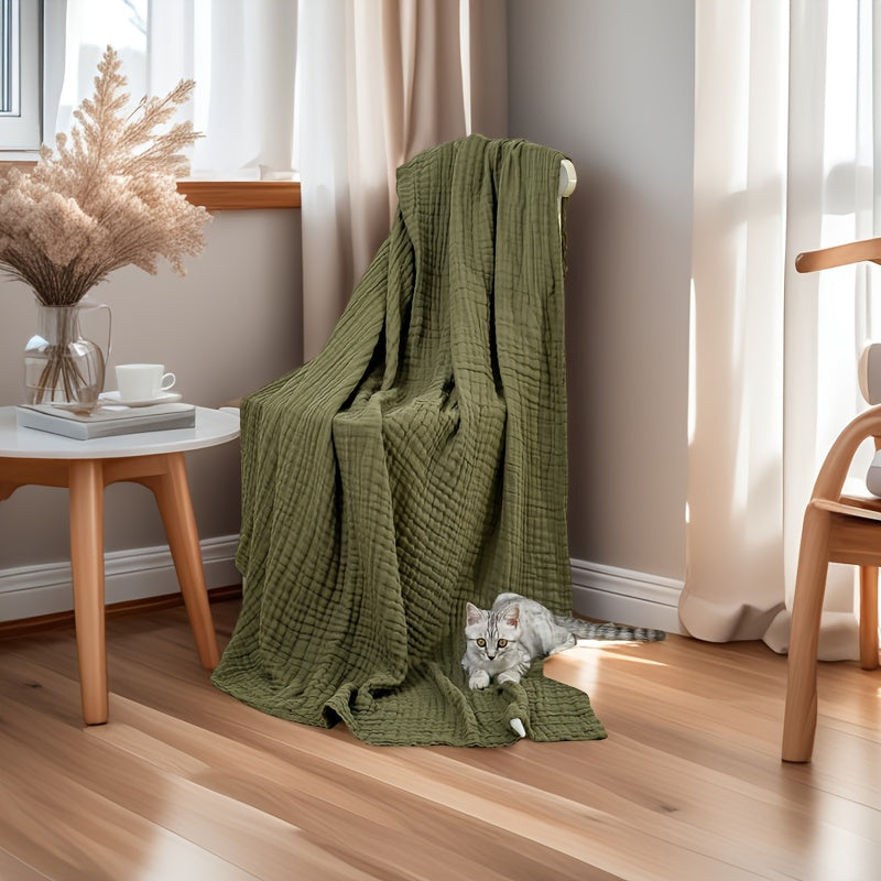 CLOUDNEST – Ultra-Breathable 6-Layer Cotton Gauze Blanket for Year-Round Comfort