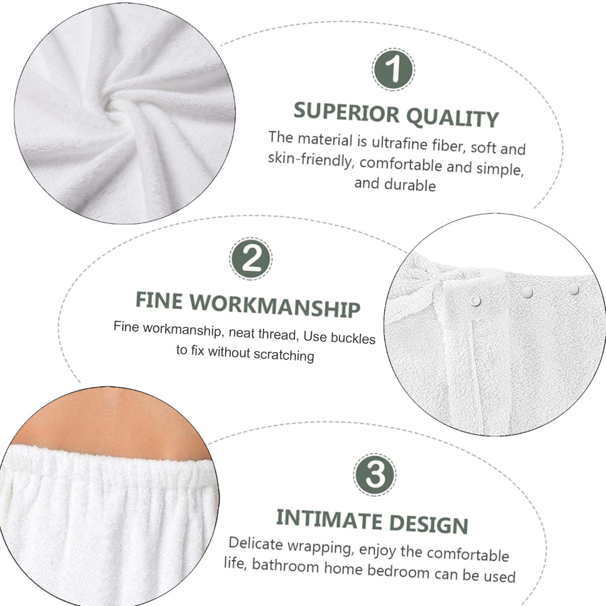AQUARELLE - Minimalist Solid Bathrobe and Towel Set Lightweight Quick-Dry Easy Bath Wrap Essentials