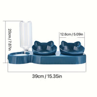 CATNIBBLE - Tilted Bowls with Gravity Water System and Protective Neck Design