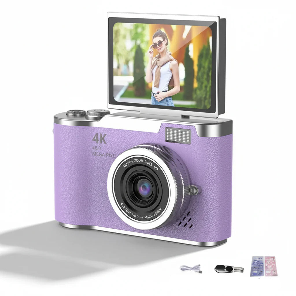 PIXELNOVA – 4K Digital Camera with Flip Screen and 48MP Clarity