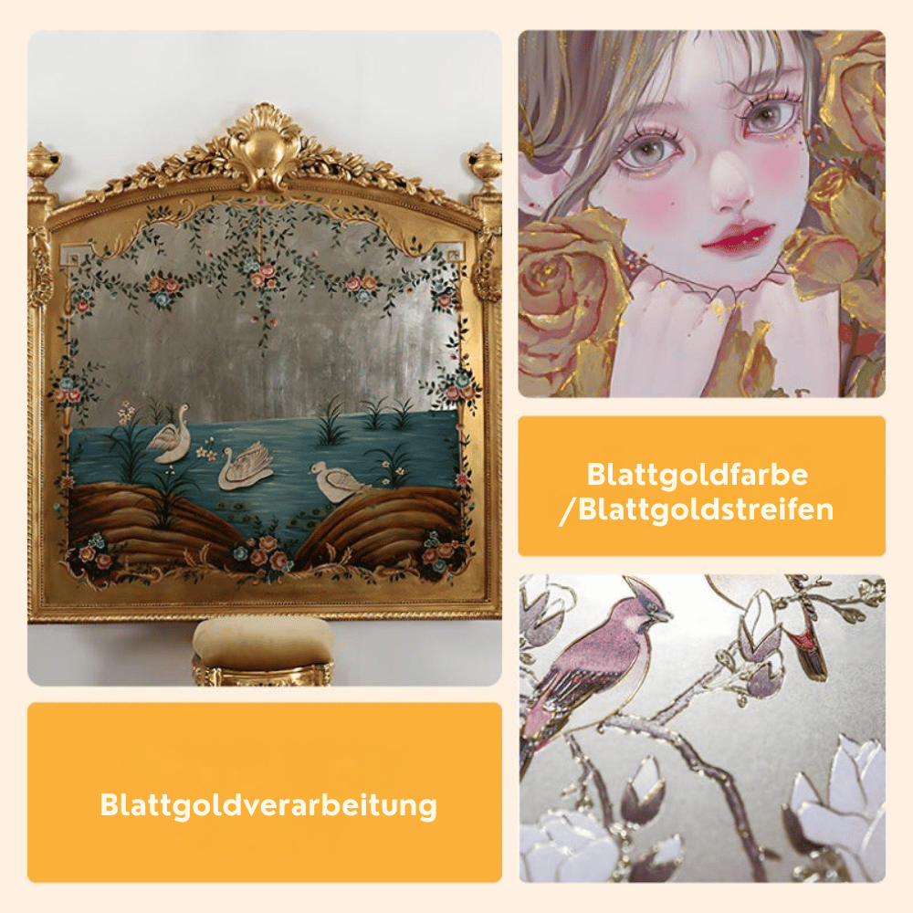 GOLDLUXE – Wasserbasierte Metallic-Goldfarbe mit Pinsel