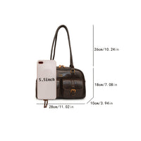 TRAVELINA - PU Shoulder Bag with Multiple Pockets and Chain Strap Detail