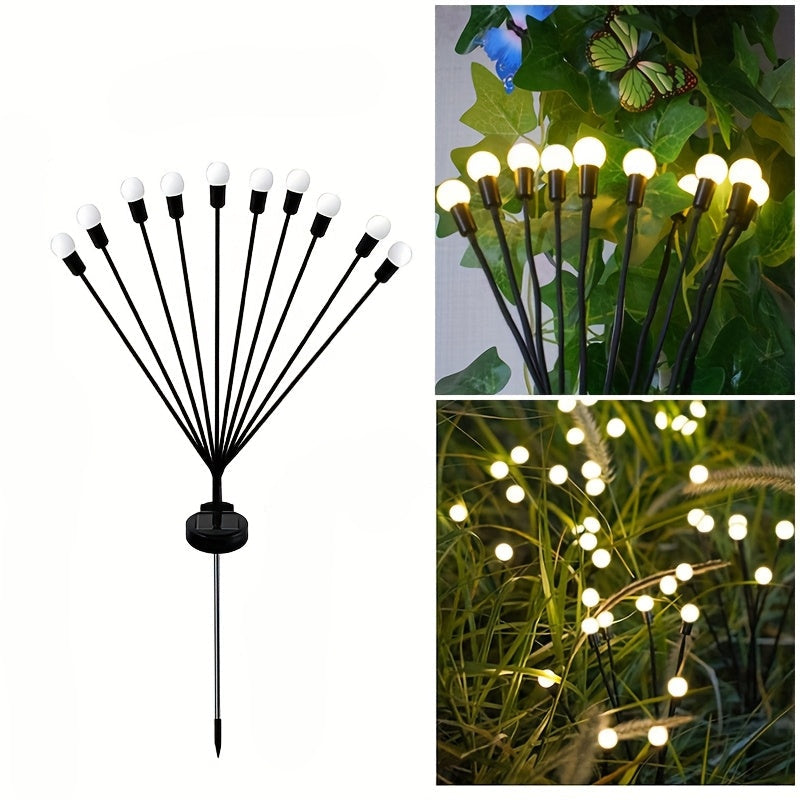 NIGHTFLARE - 6/8/10 LED Solar Firefly Ground Lights, Festival & Garden Decoration