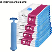 VACUFLOW - Hand-Pumped Vacuum Storage Bags 14pcs Set for Clothes & Home Storage