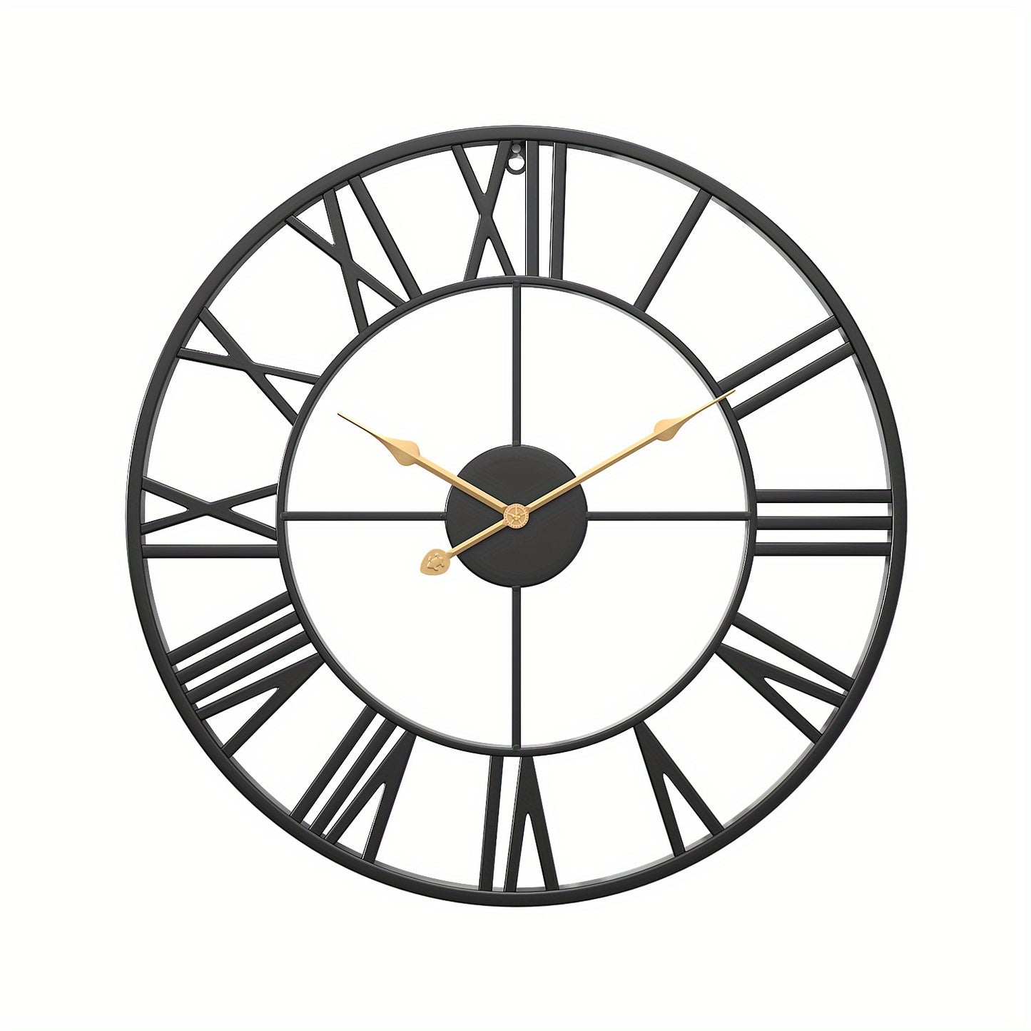 SERENETIME - Vintage Round Silent Wall Clock Metal Frame for Bedroom