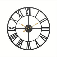 SERENETIME - Vintage Round Silent Wall Clock Metal Frame for Bedroom