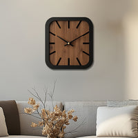 NATURCLOCK - Handcrafted Wooden Square Clock Battery Operated Decorative Piece
