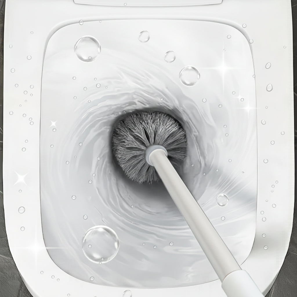 BRISTLEPRO - Long Handle Toilet Brush & Holder, Essential Cleaning Tool