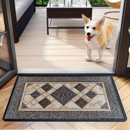 STYLEHAVEN - Machine Washable Geometric Border Entryway Mat