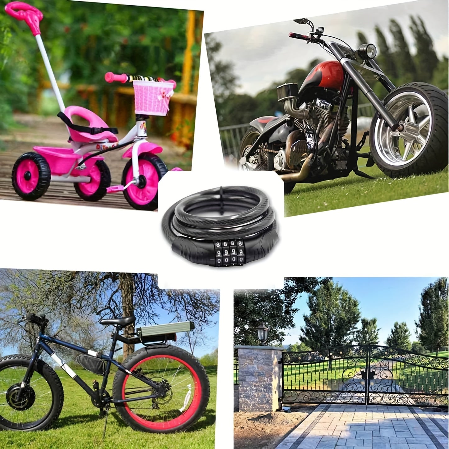 BIKEGUARD - Steel Security Cable Lock With 4-Digit Code