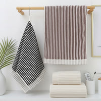 STRIPTEX – Cotton Striped Hanging Loop Towels Set