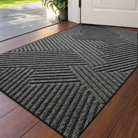 HOMEHORIZON - Geometric Striped Doormat Non-Slip Entrance Rug