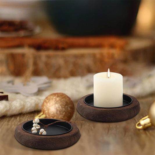 WOODCIRCL STAND – Solid Wood Candle Holder with Tray