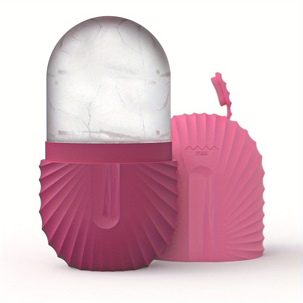 GLIMMERICE - Reusable Face Roller with Ice Mold Cube for Refreshing Massage