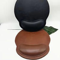 COMFYCLICK - Non-Slip Ergonomic Faux Leather Mouse Pad Brown