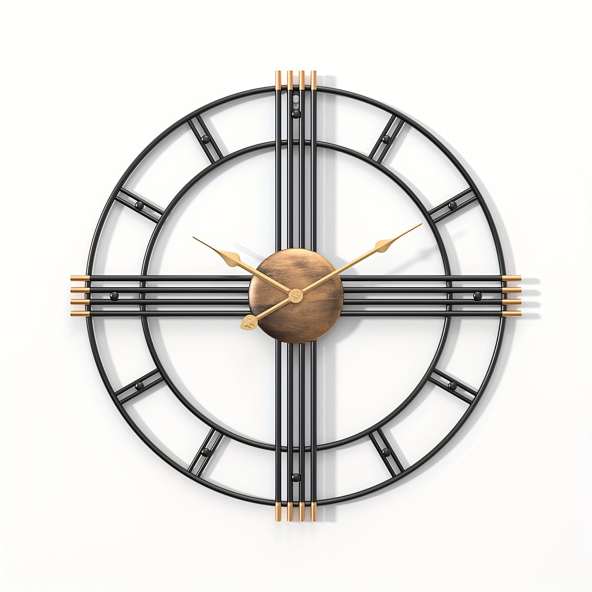 CASAELIX – Modern Minimalist Cross Wall Clock with Structured Geometric Frame and Silent Motion