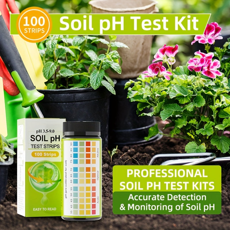 SOILCHECK – 100 Soil pH Test Strips for Accurate Garden & Lawn Care