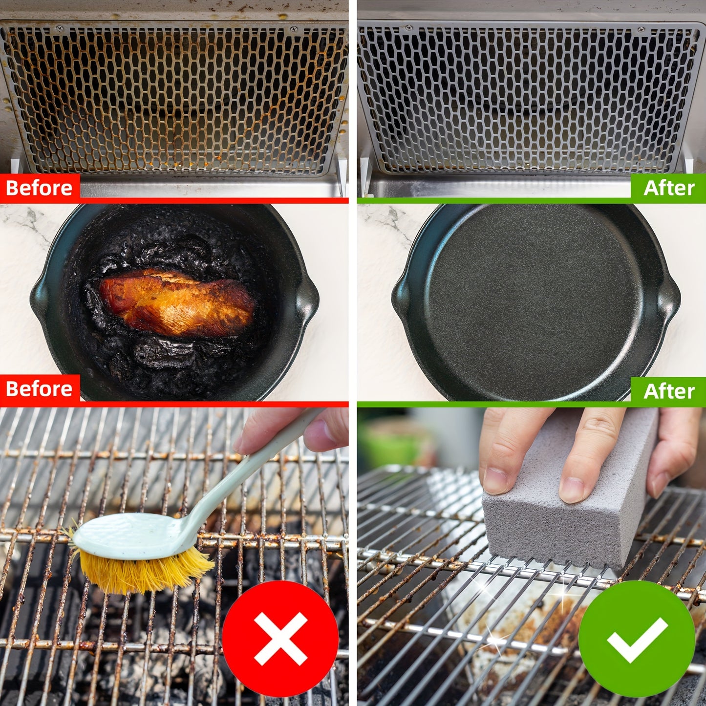 FLAMECLEAN - Non-Scratch Barbecue Cleaning Brick Easy Shred Pumice Stone
