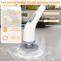 HOMESWEEP - Rechargeable Electric Spin Scrubber with Detachable Handle