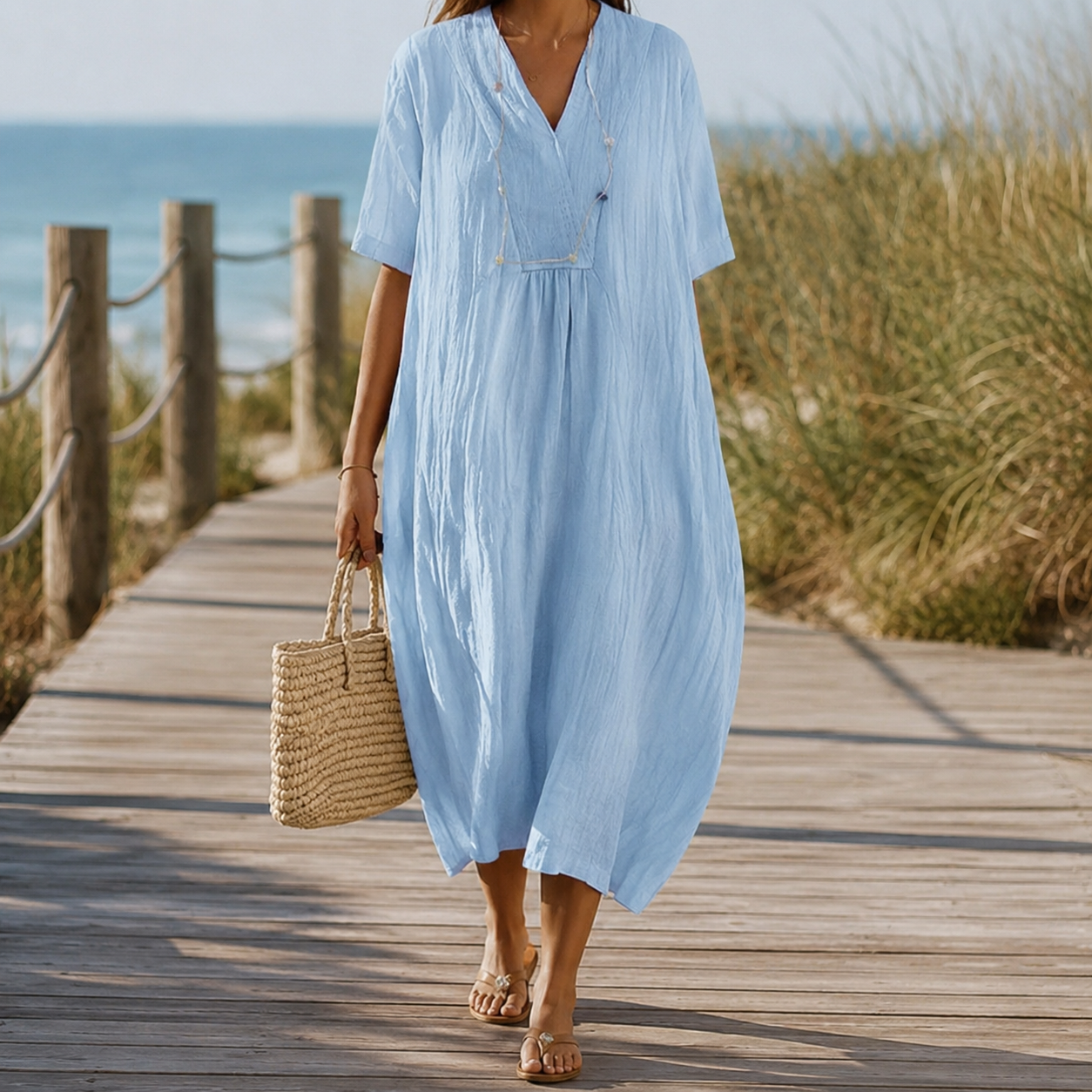 AIRYELLE – Light Summer Dress with Pockets and Relaxed Fit
