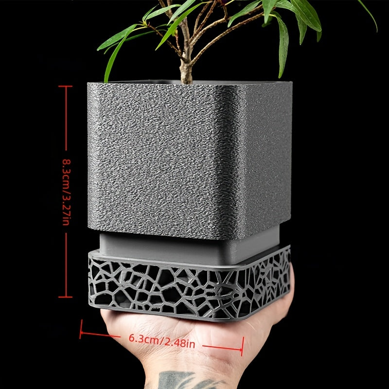 GEOPOT – Modern Geometric Planter with Drainage Tray for Clean Plant Display