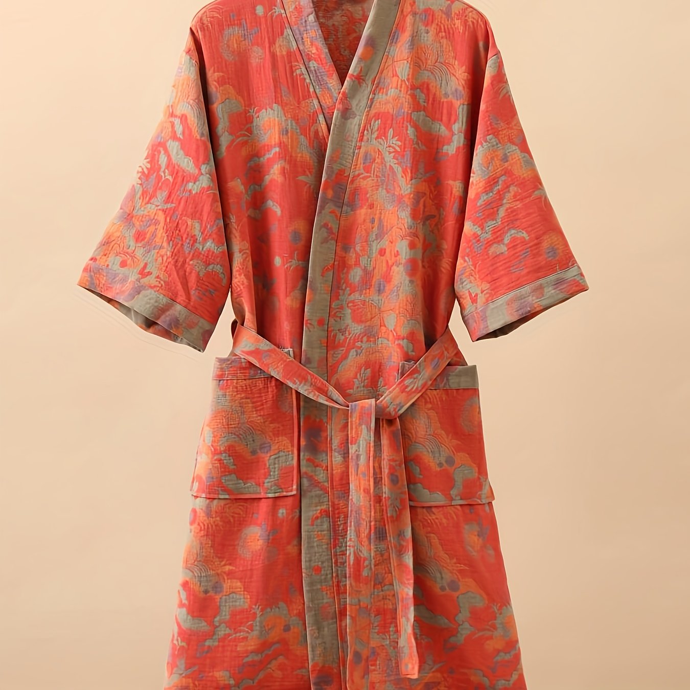 LUXELOOM - Premium 100% Cotton Double-Layer Gauze Pajama Set Unisex Mid-Length for All Seasons