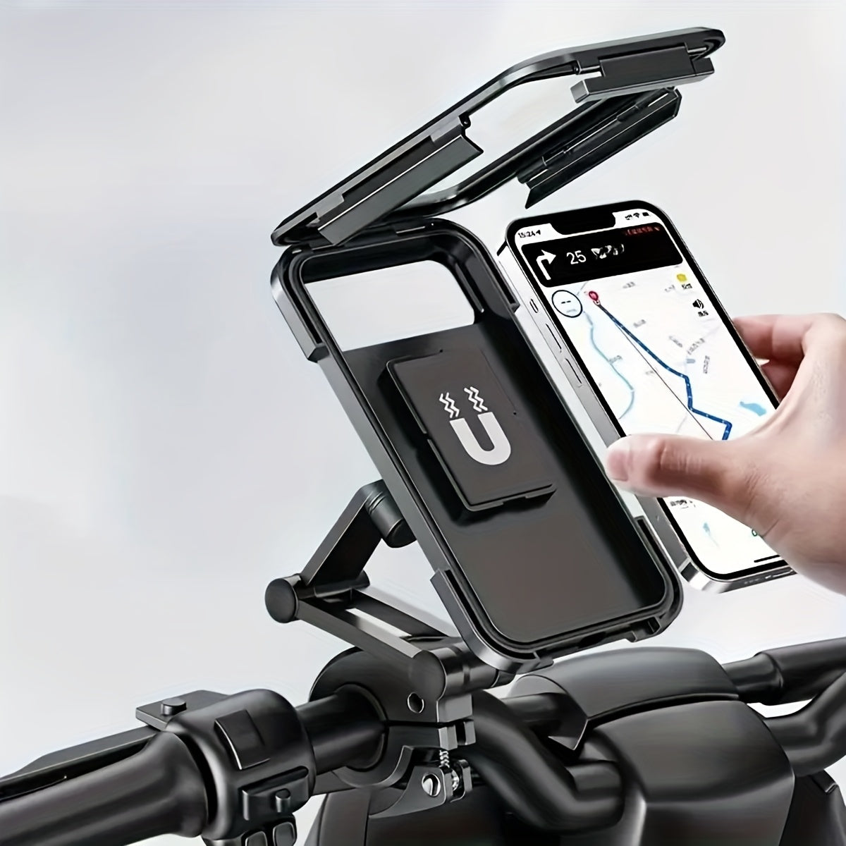 BIKEWISE - Telescopowy magnetyczny uchwyt na telefon do roweru i e-roweru, wykonany z ABS