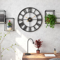 SERENETIME - Vintage Round Silent Wall Clock Metal Frame for Bedroom
