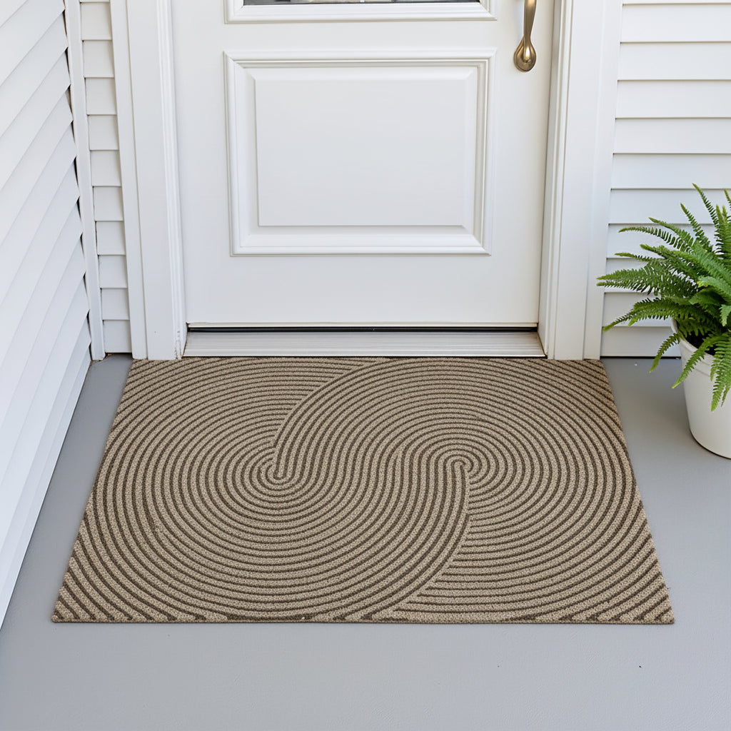 HOMEHORIZON - Geometric Striped Doormat Non-Slip Entrance Rug