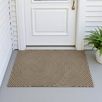 HOMEHORIZON - Geometric Striped Doormat Non-Slip Entrance Rug