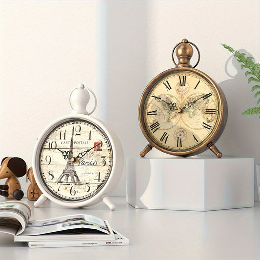 CHATEAUCHIME - Elegant Eiffel Tower Desk Clock, Non-Ticking