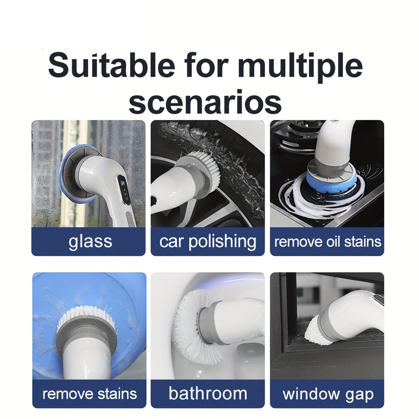 CLEANSWIFT - 9-in-1 Multifunctional Electric Cleaning Brush Set for Home & Car