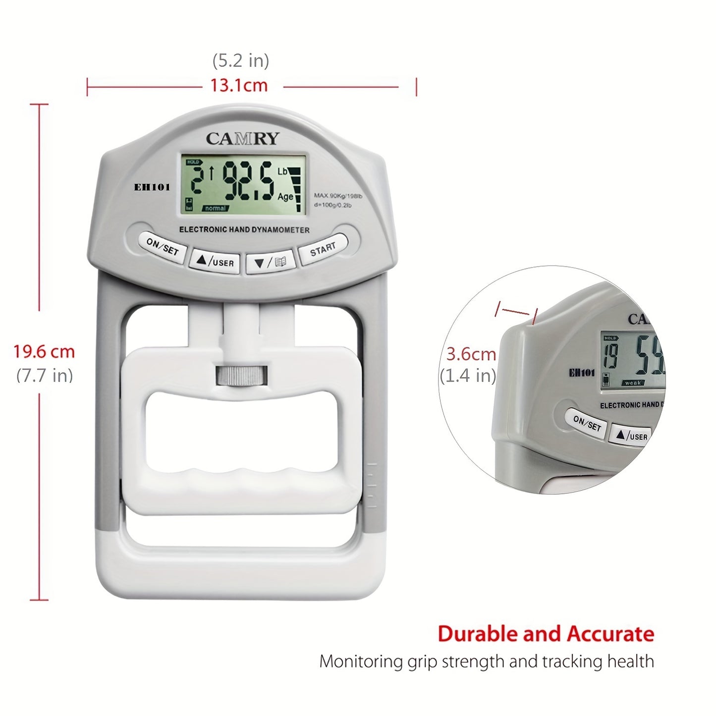 GRIPMETER PRO – Digital Grip Strength Tester with Automatic Capture